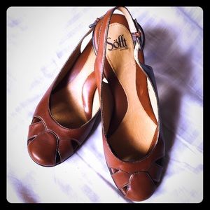 Soft Mary Jane Brown Leather Heels Size 10
